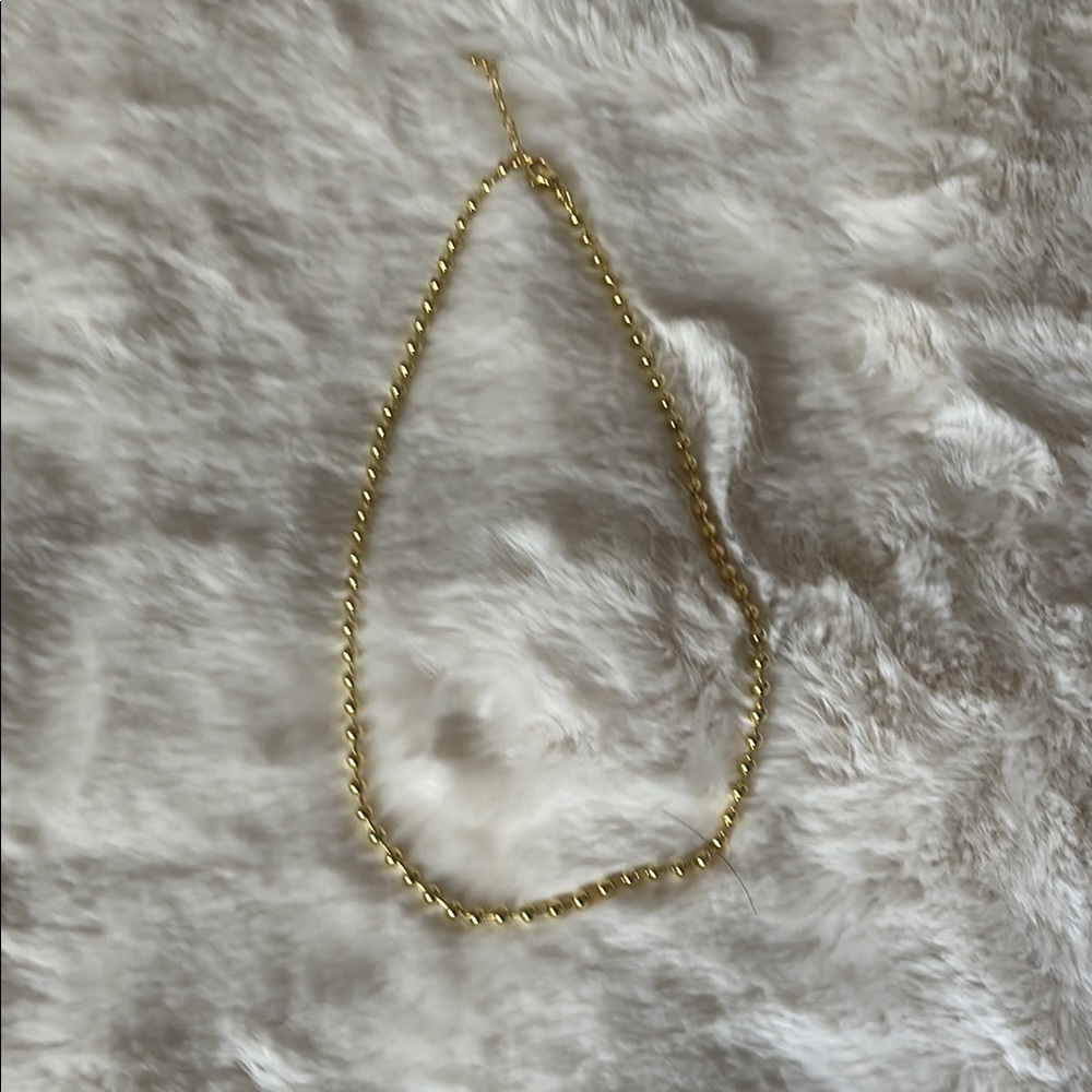 Elegant Rhodium Gold Tone Beaded Necklace